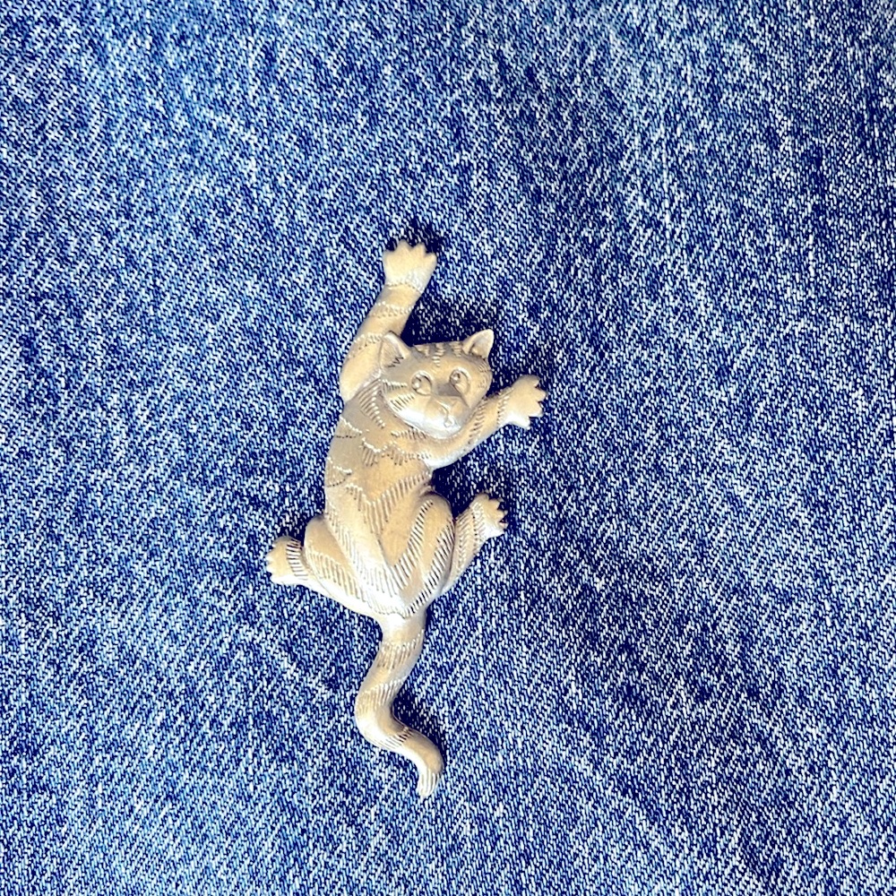 Jonette Climbing Cat Brooch Pin